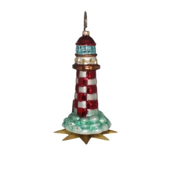 Christopher Radko Other - Vintage Christopher Radko Blown Glass Lighthouse Ornament 1996
